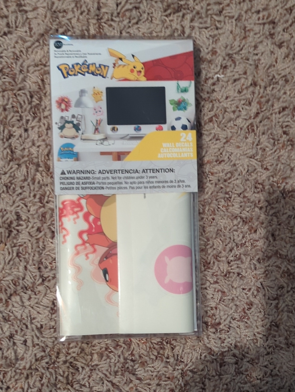 Roommates Pokémon Peel & Stick Decals - Yellow, Blue, Green, Pink